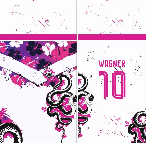 Arte Vetor Camisa de Interclasse Dragão com Fogo Roxo