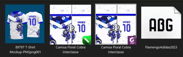 Arte Vetor Camisa Floral Cobra InterClasse 2023 Azul