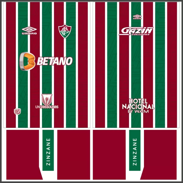 Arte Vetor Camisa Fluminense 2022 - 2023 Titular