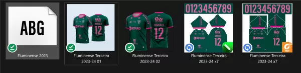 Arte Vetor Camisa Fluminense Terceira 2023-24 x7