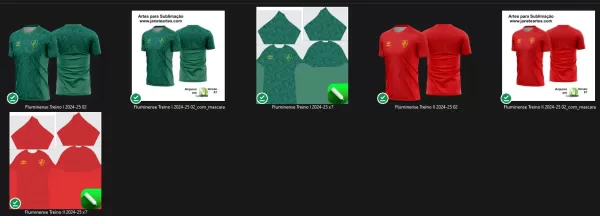 Arte Vetor Camisa Fluminense Treino I 2024 - 2025