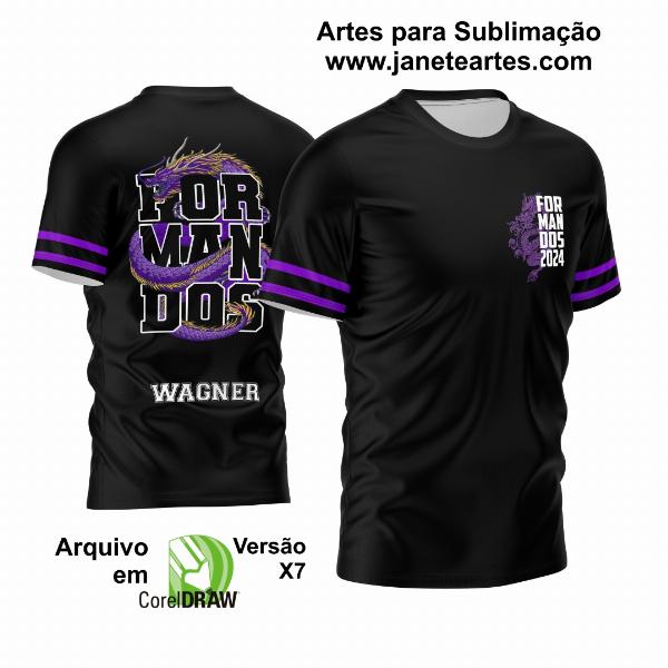 Arte Vetor Camisa Formandos Dragão Roxo 2024 - 2025