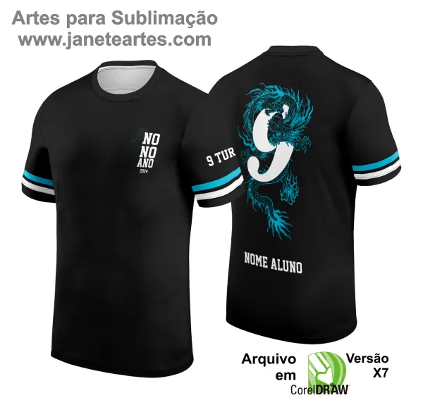 Arte Vetor Camisa Formandos Nono Ano 2025: Dragão