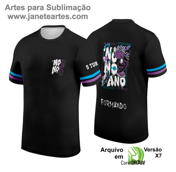 Arte Vetor Camisa Formandos Nono Ano 2025: Graffit Foguete