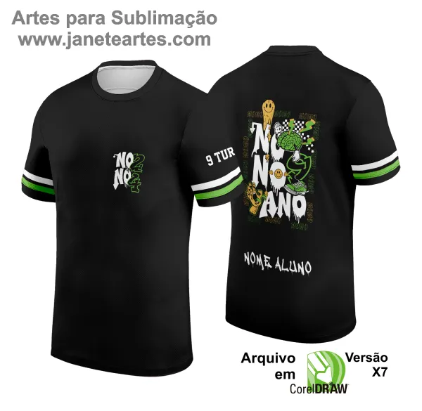 Arte Vetor Camisa Formandos Nono Ano 2025: Graffit Verde