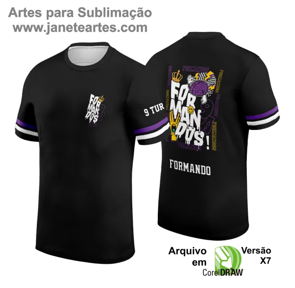 Arte Vetor Camisa Formandos Nono Ano 2025: Graffiti Coroa