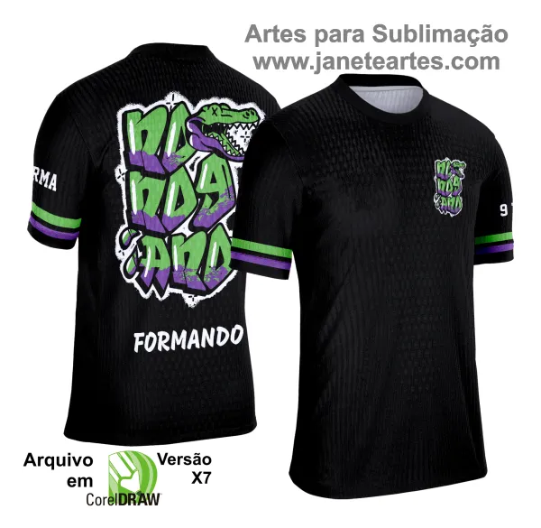 Arte Vetor Camisa Formandos Nono Ano 2025: Jacaré Verde