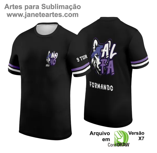 Arte Vetor Camisa Formandos Nono Ano 2025: Lobo