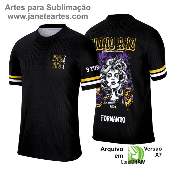 Arte Vetor Camisa Formandos Nono Ano 2025: Medusa