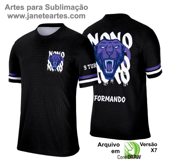 Arte Vetor Camisa Formandos Nono Ano 2025: Pantera