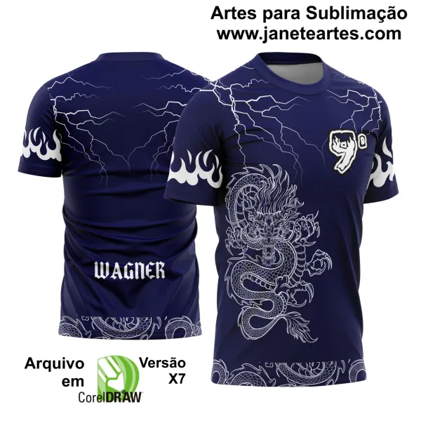 Arte Vetor Camisa Formandos Nono Ano Azul Dragão