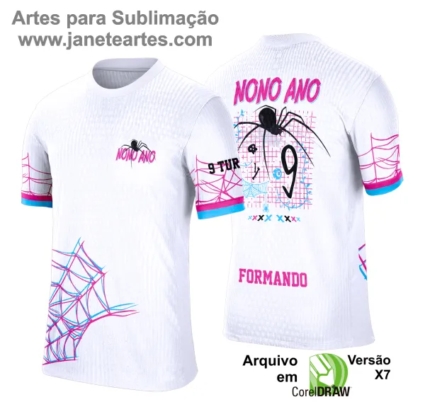 Arte Vetor Camisa Formandos Nono Ano Graffite Aranha