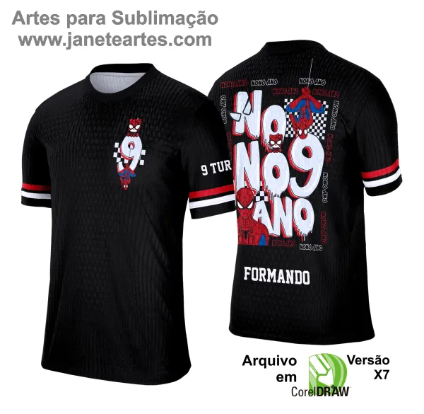 Arte Vetor Camisa Formandos Nono Ano Homem Aranha