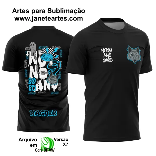 Arte Vetor Camisa Formandos Nono Ano Lobo Cinza 2025