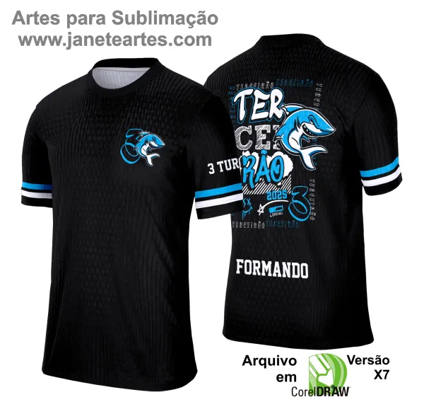 Arte Vetor - Camisa Formandos Terceirão Tubarão Azul