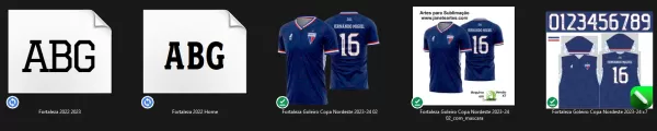 Arte Vetor Camisa Fortaleza Goleiro Copa Nordeste 2023 - 2024