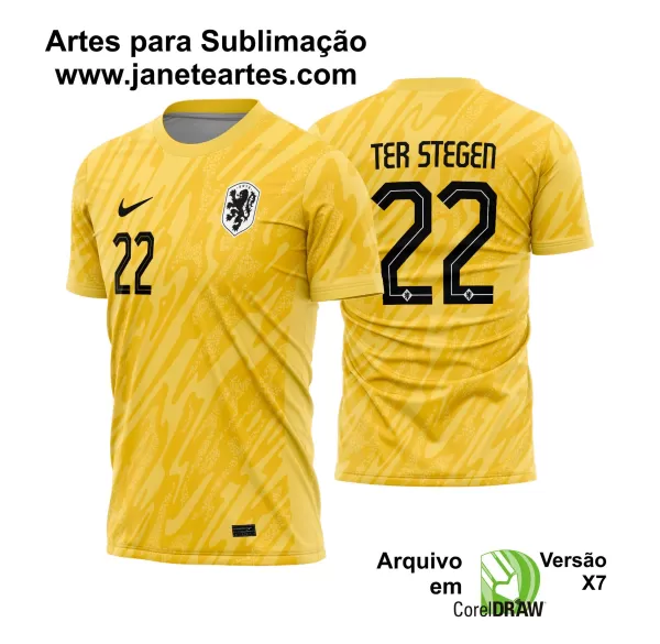 Arte Vetor Camisa Holanda Goleiro 2024 - 2025