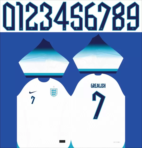 Arte Vetor Camisa Inglaterra Tittular 2022-23 x7