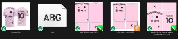 Arte Vetor Camisa Inter de Miami 2023 - 2024 Local Rosa