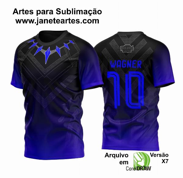 Arte Vetor Camisa InterClasse Pantera Negra Degrade Azul