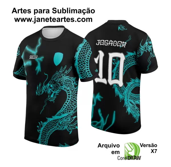 Arte Vetor Camisa Interclasse Dragão 2024 Verde