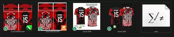 Arte Vetor Camisa Interclasse Dragão Fogo Vermelho 2024 - 2025