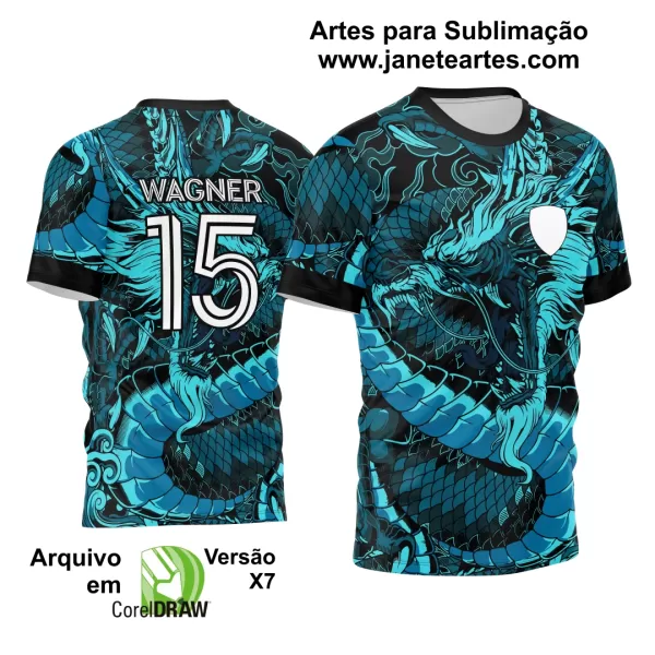 Arte Vetor Camisa Interclasse - Jogos Internos - 2024 - Dragão Azul