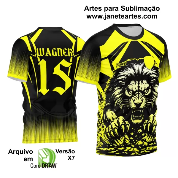 Arte Vetor Camisa Interclasse Leão 2024 Amarela
