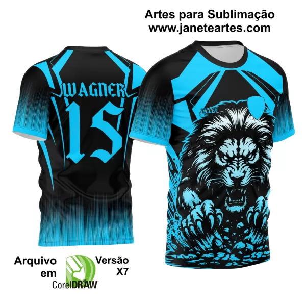 Arte Vetor Camisa Interclasse Leão 2024 Azul
