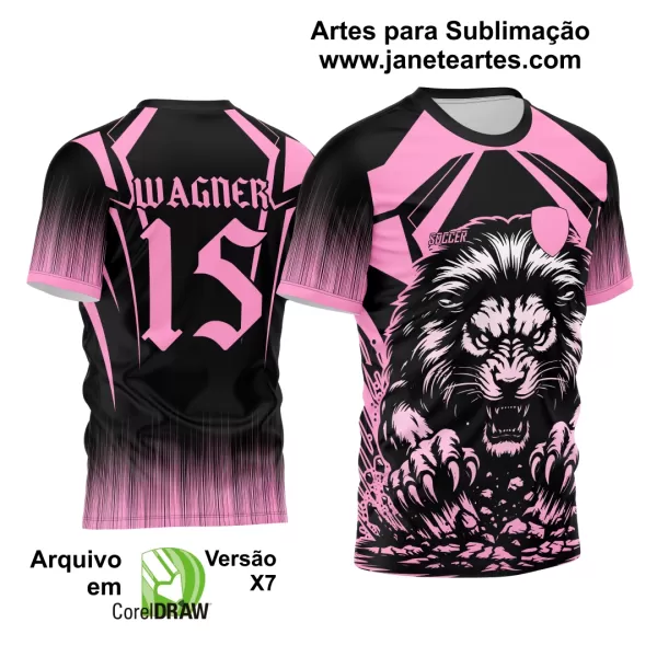 Arte Vetor Camisa Interclasse Leão 2024 Rosa