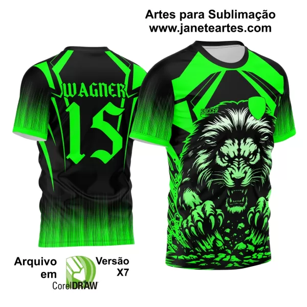 Arte Vetor Camisa Interclasse Leão 2024 Verde
