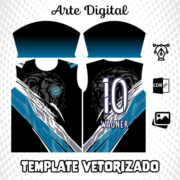Arte Vetor Camisa Leão de Fogo Azul 2 modelos 2023 InterClasse