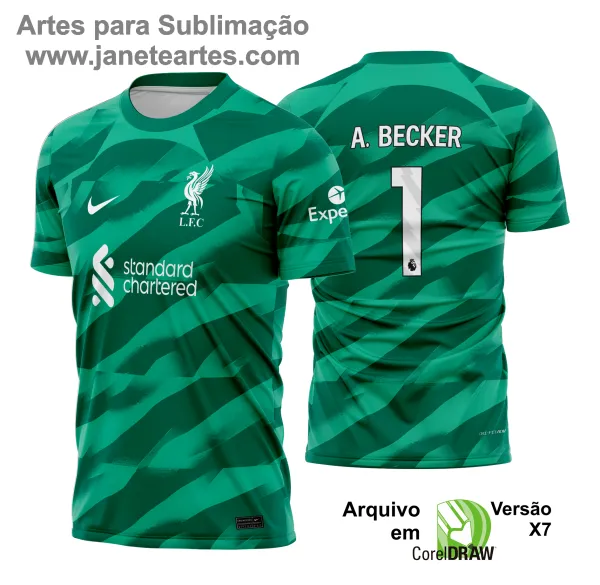 Arte Vetor Camisa Liverpool Goleiro I 2023 - 2024