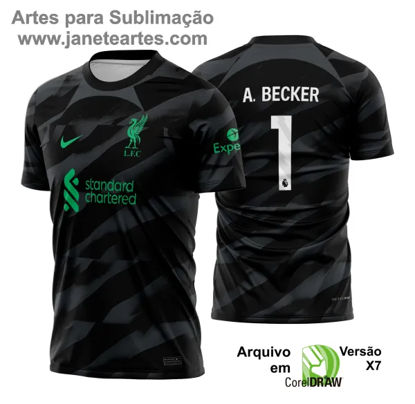 Arte Vetor Camisa Liverpool Goleiro I 2023 - 2024