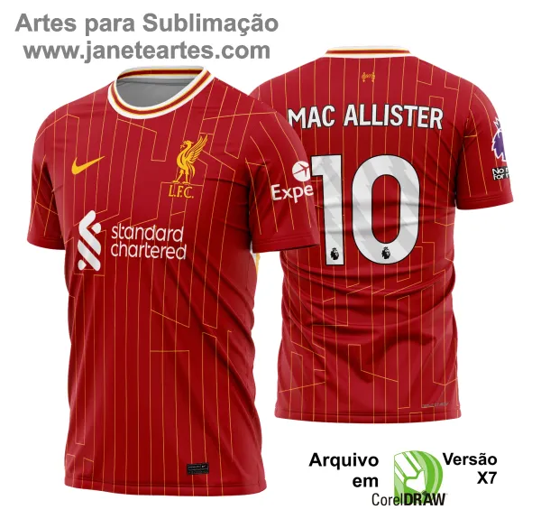 Arte Vetor - Camisa Liverpool Titular 2024 - 2025