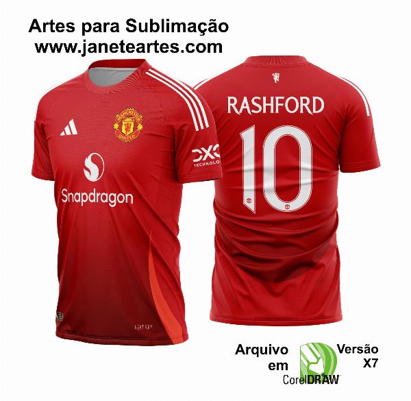 Arte Vetor Camisa Manchester United Titular 2024 - 2025