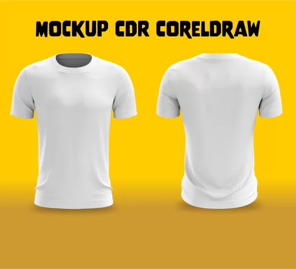 Arte Vetor Camisa Mockup Camisa Masculina Gola Redonda CDR CorelDraw