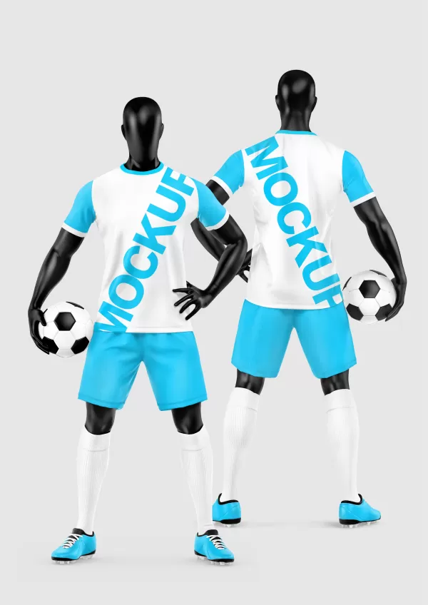 Arte Vetor Camisa Mockup Editavel CDR CorelDraw Uniforme Futebol Masculino Manequim