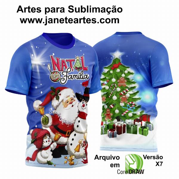 Arte Vetor Camisa Natalina - Natal em Família 2023 2024 Modelo 04