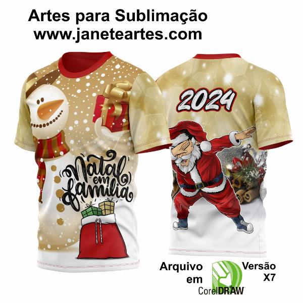 Arte Vetor Camisa Natalina - Natal em Família 2023 2024 Modelo 07