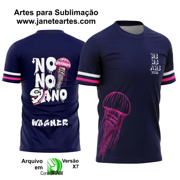 Arte Vetor Camisa Nono Ano Água Viva