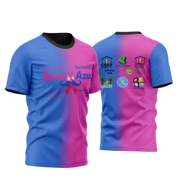 Arte Vetor Camisa Outubro Rosa Novembro Azul 2023 M2
