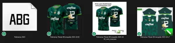 Arte Vetor Camisa Palmeiras Titular BiCampeão 2023 - 2024