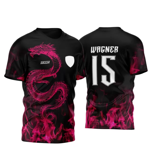 Arte Vetor Camisa Para InterClasse Dragão Fogo Rosa B 2023