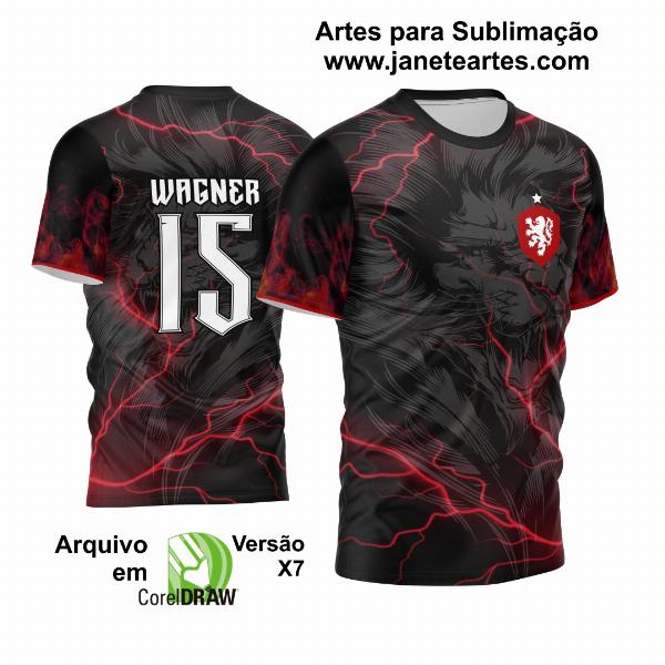 Arte Vetor Camisa Para InterClasse Leão Preta com Raios