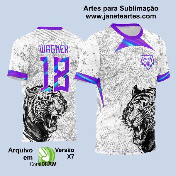Arte Vetor Camisa Para InterClasse Tigre Branca e Olografica 2023