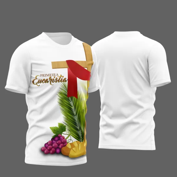 Arte Vetor Camisa Para Primeira Eucaristia Primeira Comunhão 2023 Modelo 6