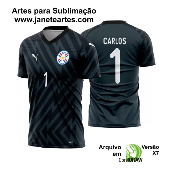 Arte Vetor Camisa Paraguai Goleiro 2024 - 2025
