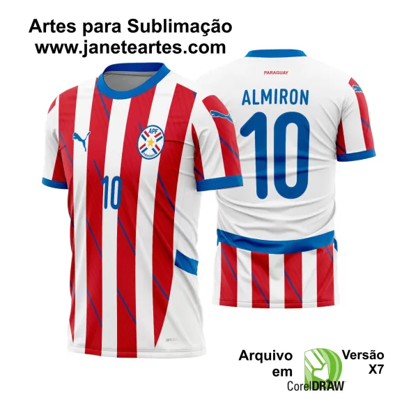 Arte Vetor Camisa Paraguai Titular 2024 - 2025