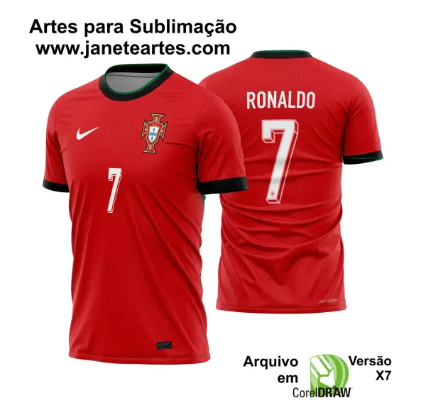 Arte Vetor Camisa Portugal Titular 2024 - 2025